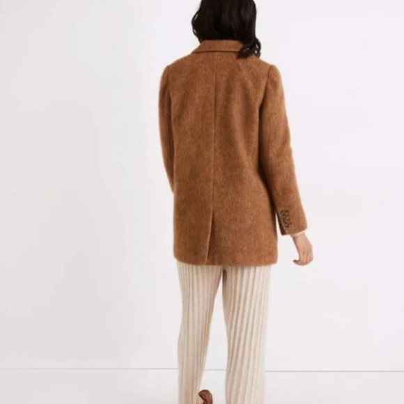 Madewell Bouclé Larsen Blazer Size XL Toffee Melange Brown Jacket Alpaca Blend - Picture 4 of 16
